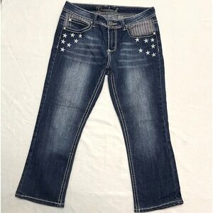 ND Weekend Capri Jeans 4th Of July Jeans Size 10 Flag & Star Red White & Blue
